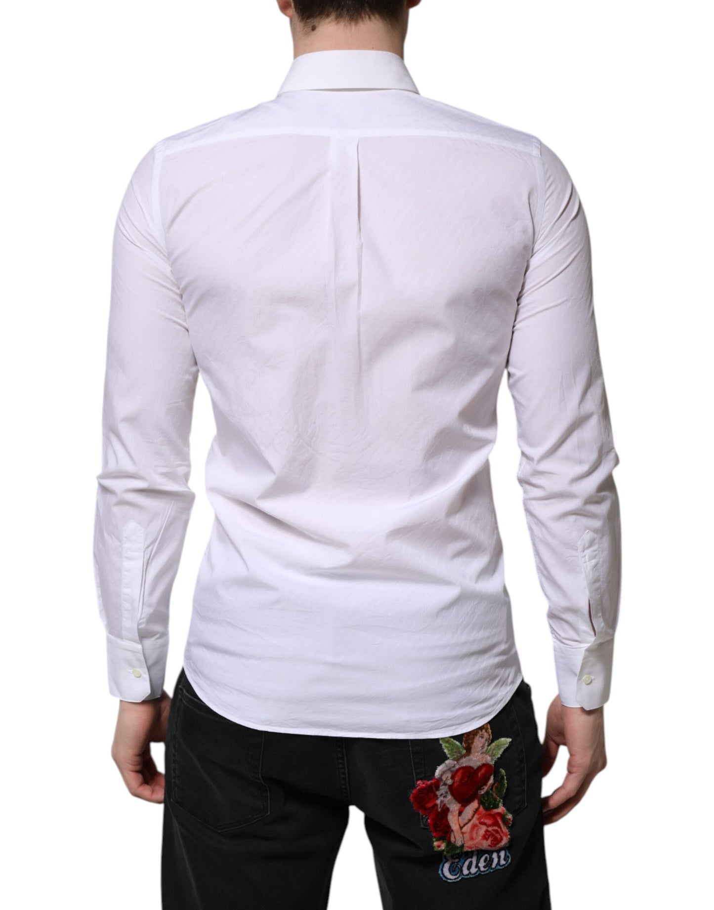 White Cotton MARTINI Long Sleeve Dress Shirt