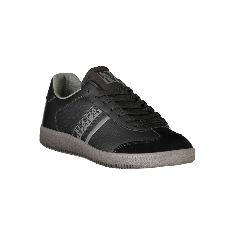 Black Polyurethane Men Sneaker