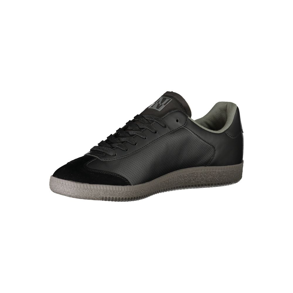 Black Polyurethane Men Sneaker