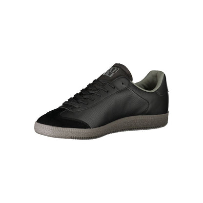 Black Polyurethane Men Sneaker