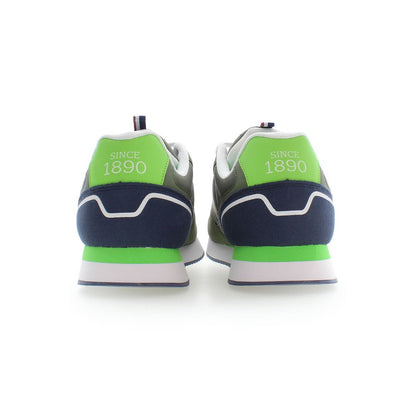 Green Polyester Men's Sneaker