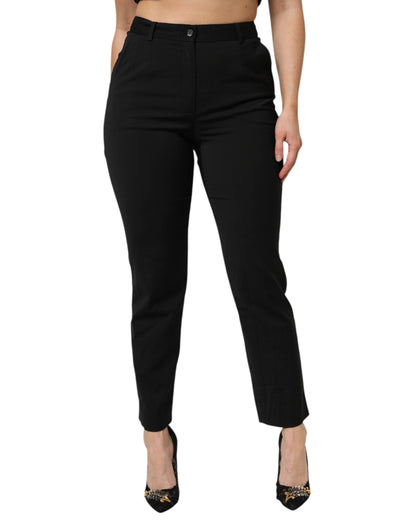 Black High Waisted Tapered STAFF Pants