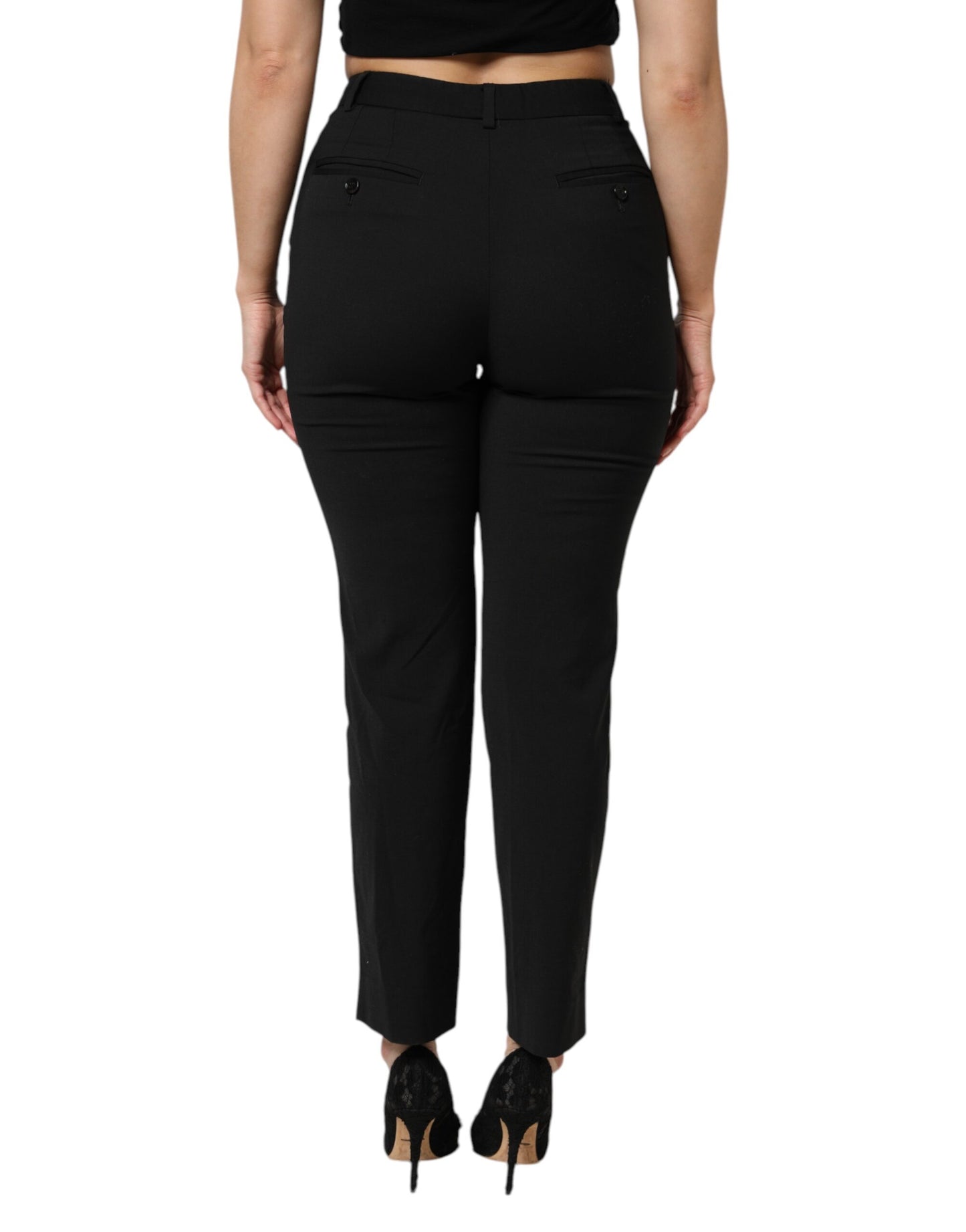 Black High Waisted Tapered STAFF Pants