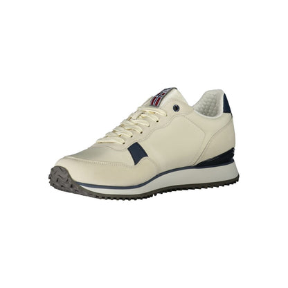 White Polyurethane Men Sneaker