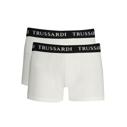 White Cotton Men's Boxer Briefs