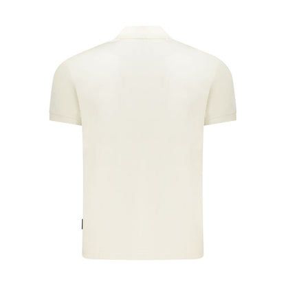 White Cotton Men Polo Shirt