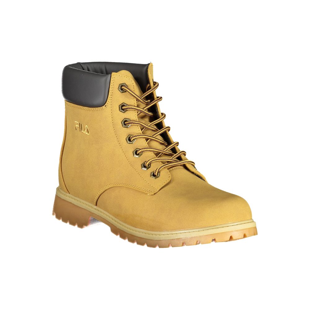 Yellow Polyester Men Boot