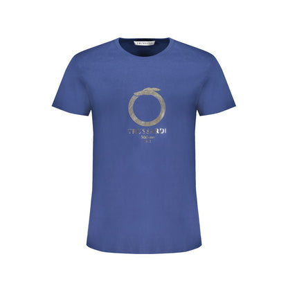 Blue Cotton Men T-Shirt