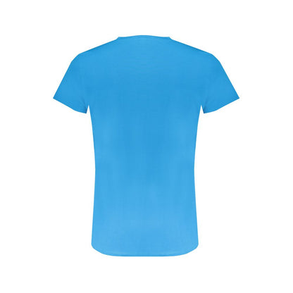 Light Blue Cotton Men T-Shirt