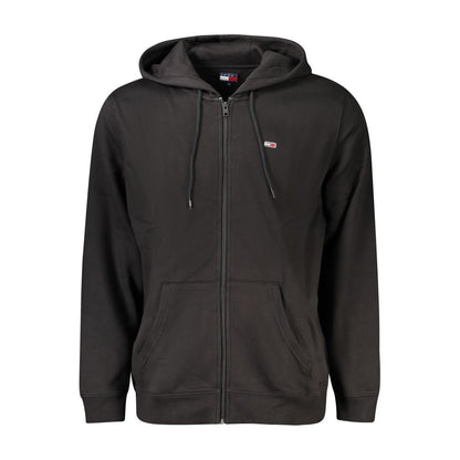 Black Cotton Men's Hoodie Sweatshirt