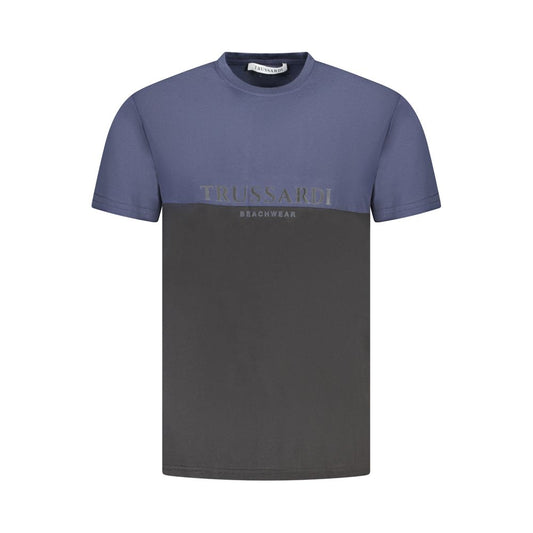 Blue Cotton Men T-Shirt