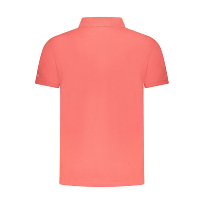 Pink Cotton Men Polo Shirt