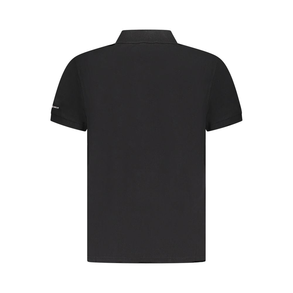 Black Cotton Men Polo Shirt