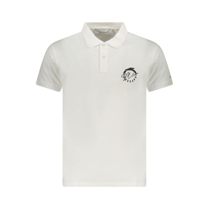 White Cotton Men Polo Shirt