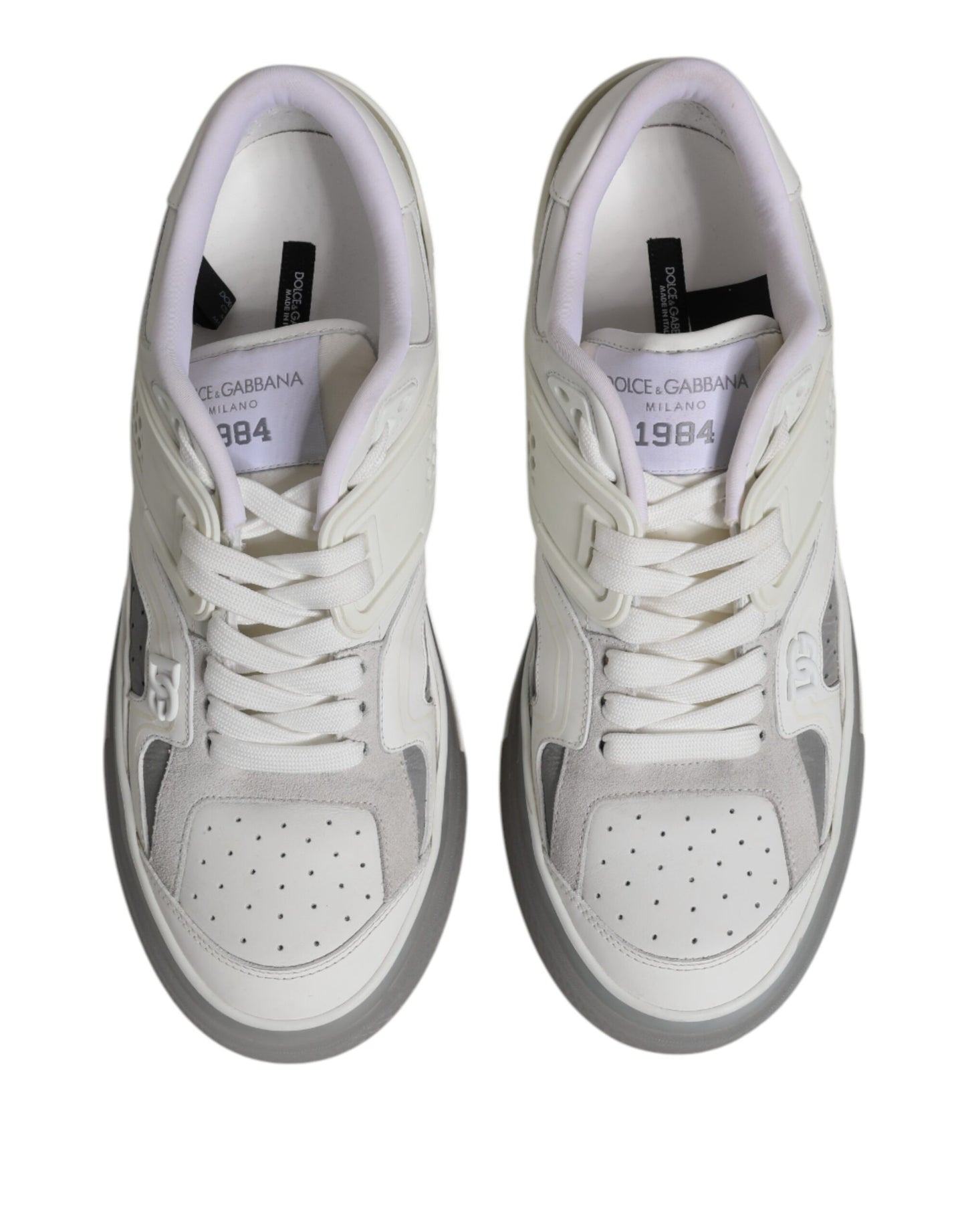 White Low Top DG Embossed Men Sneakers Shoes