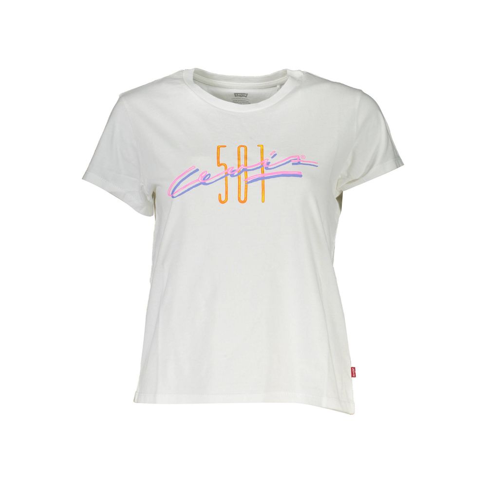 White Cotton Women T-Shirt