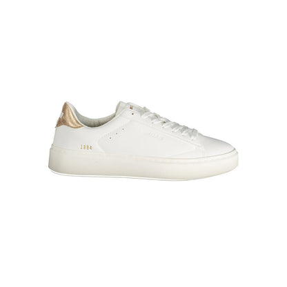White Polyester Women Sneaker