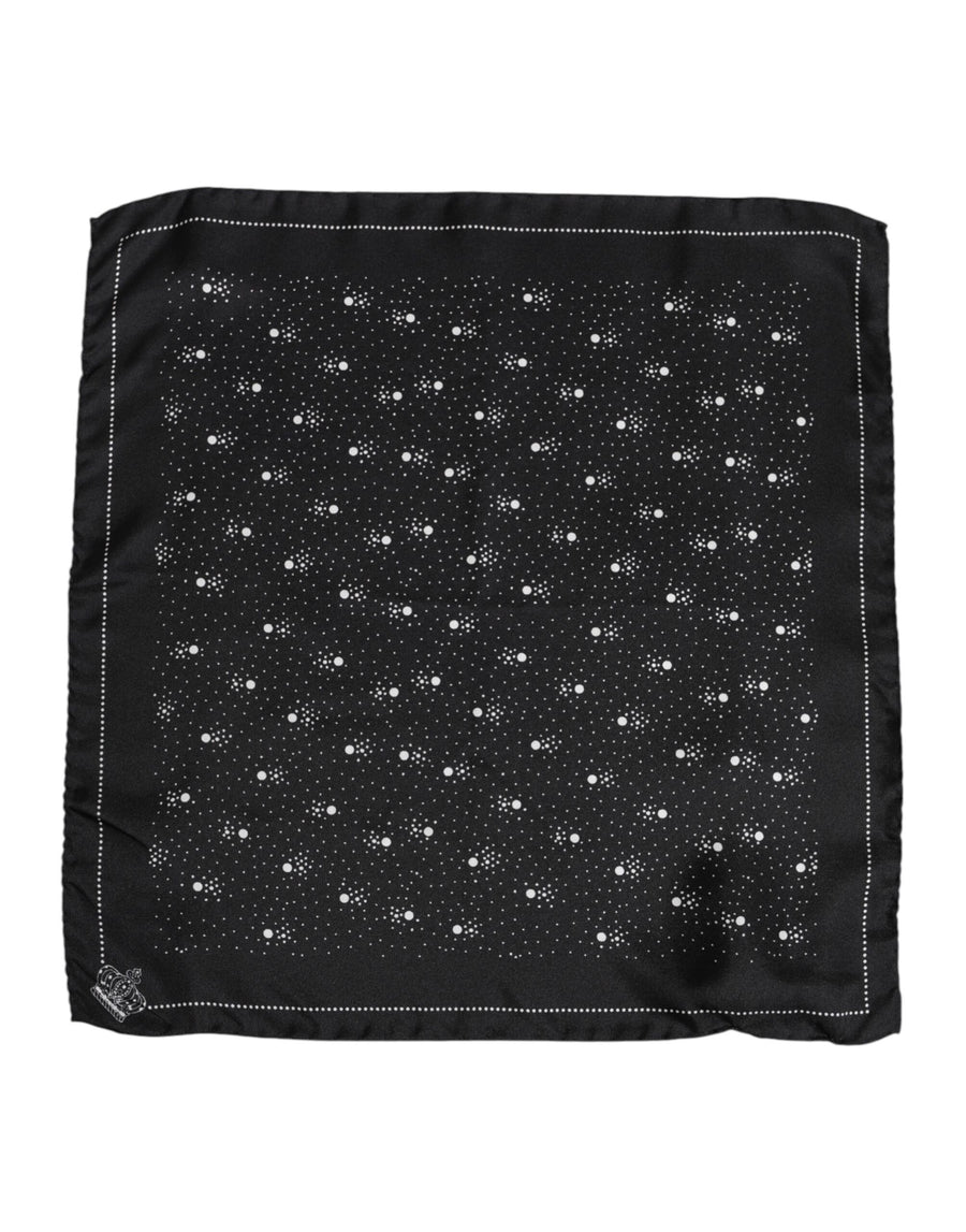 Black White Printed Square Men Foulard Scarf