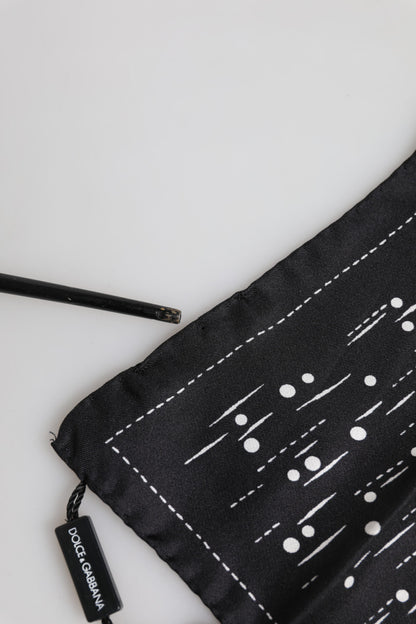 Black White Printed Square Men Foulard Scarf