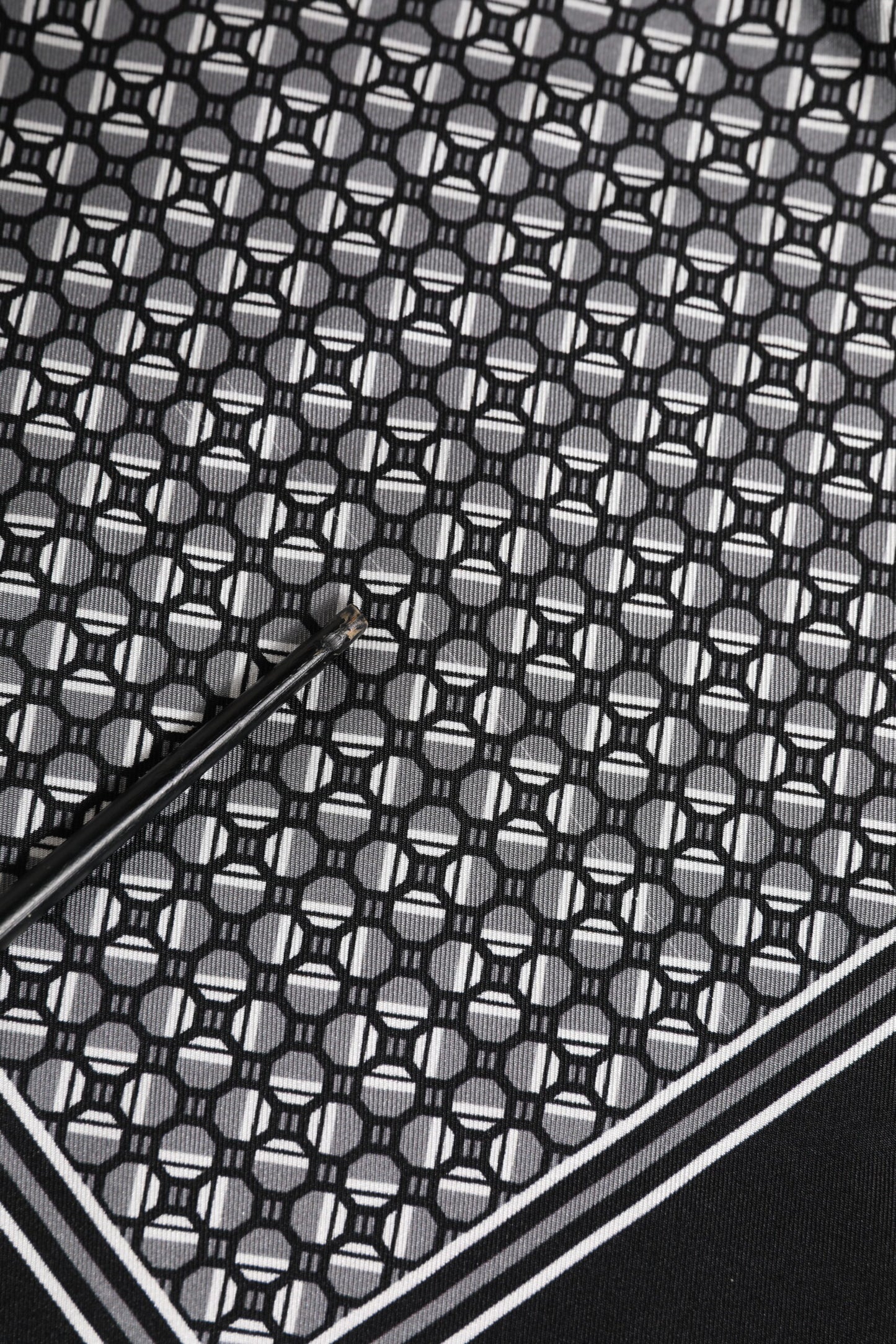 Black White Patterned Square Foulard Scarf