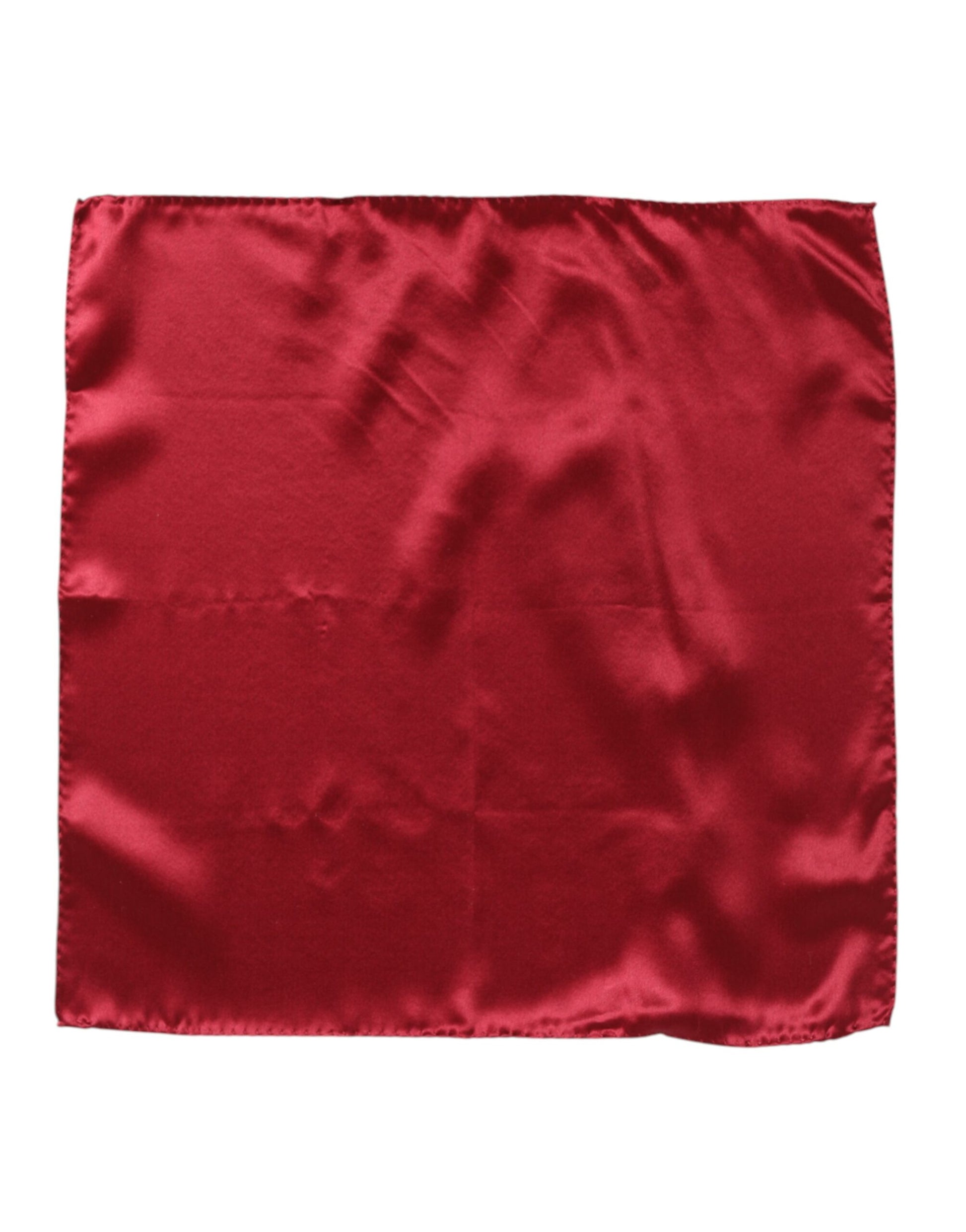 Red Solid Satin Silk Square Handkerchief Scarf