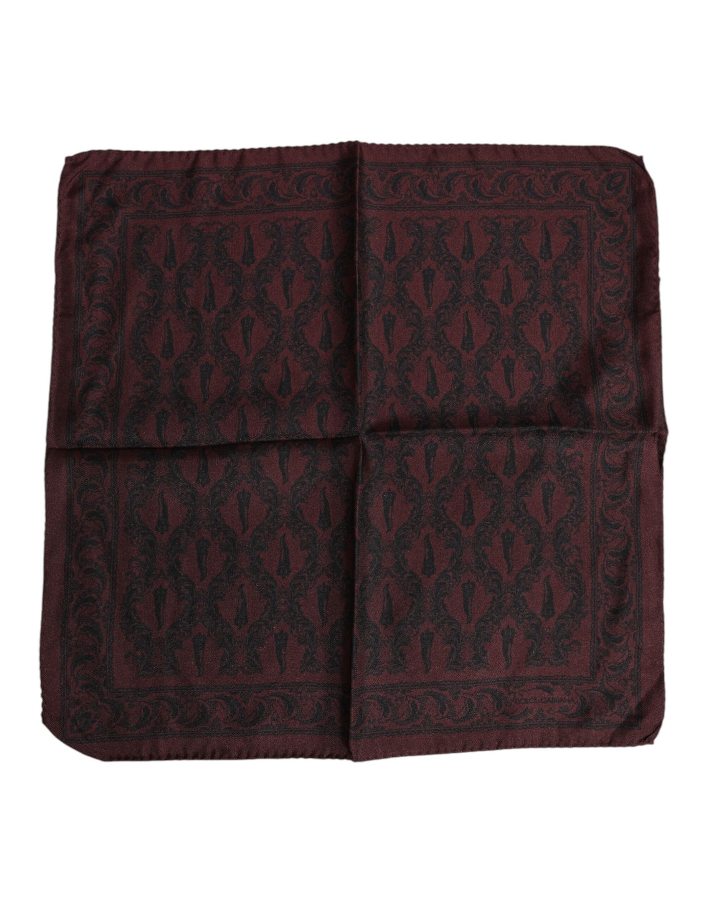Maroon Black Printed Square Men Foulard Scarf
