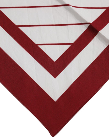 White Red DG Logo Square Men Foulard Scarf