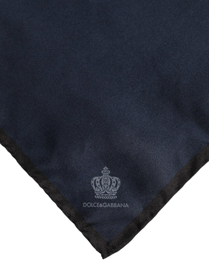 Blue DG Crown Silk Square Men Foulard Scarf