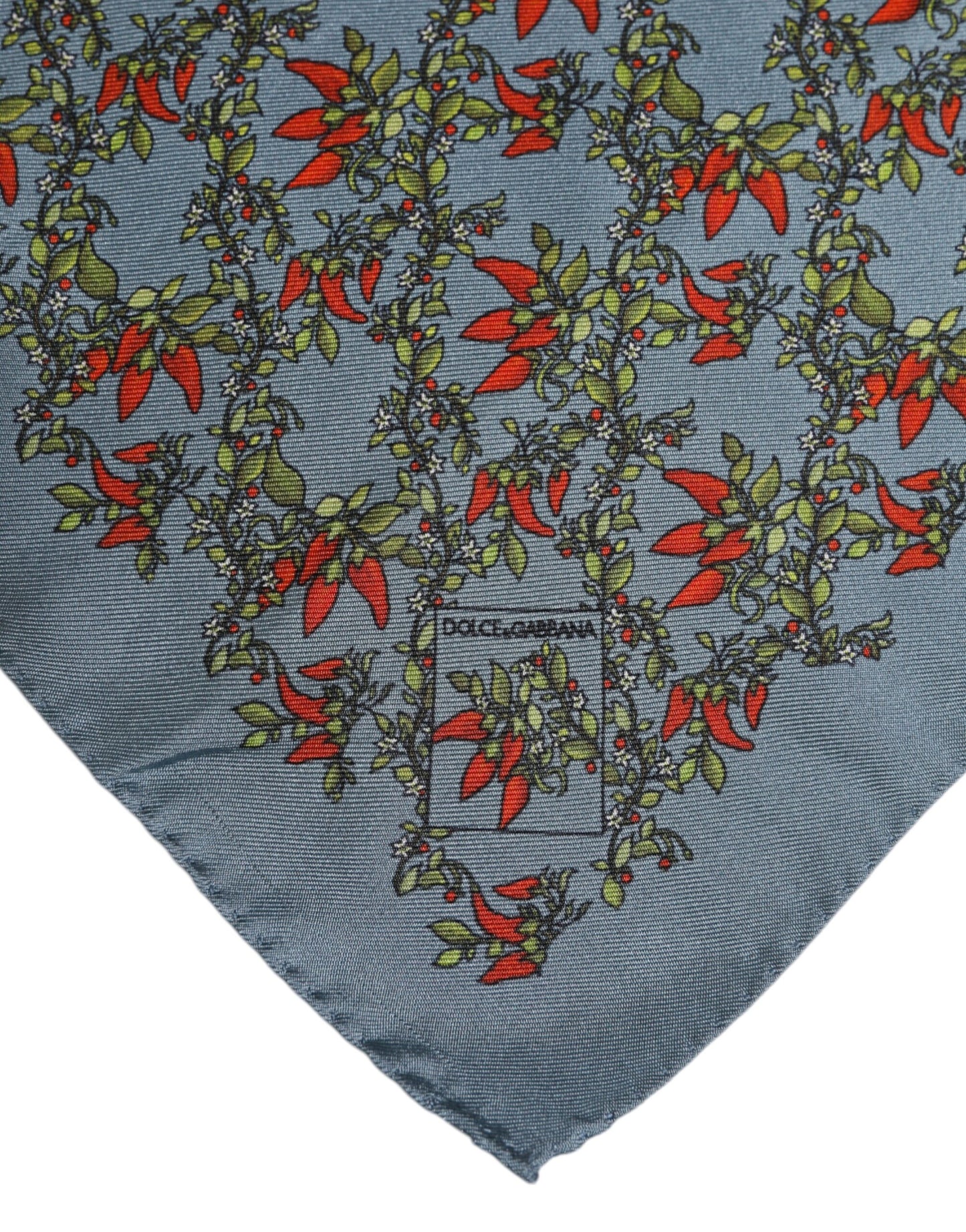 Gray Chilis Silk Square Men Foulard Scarf
