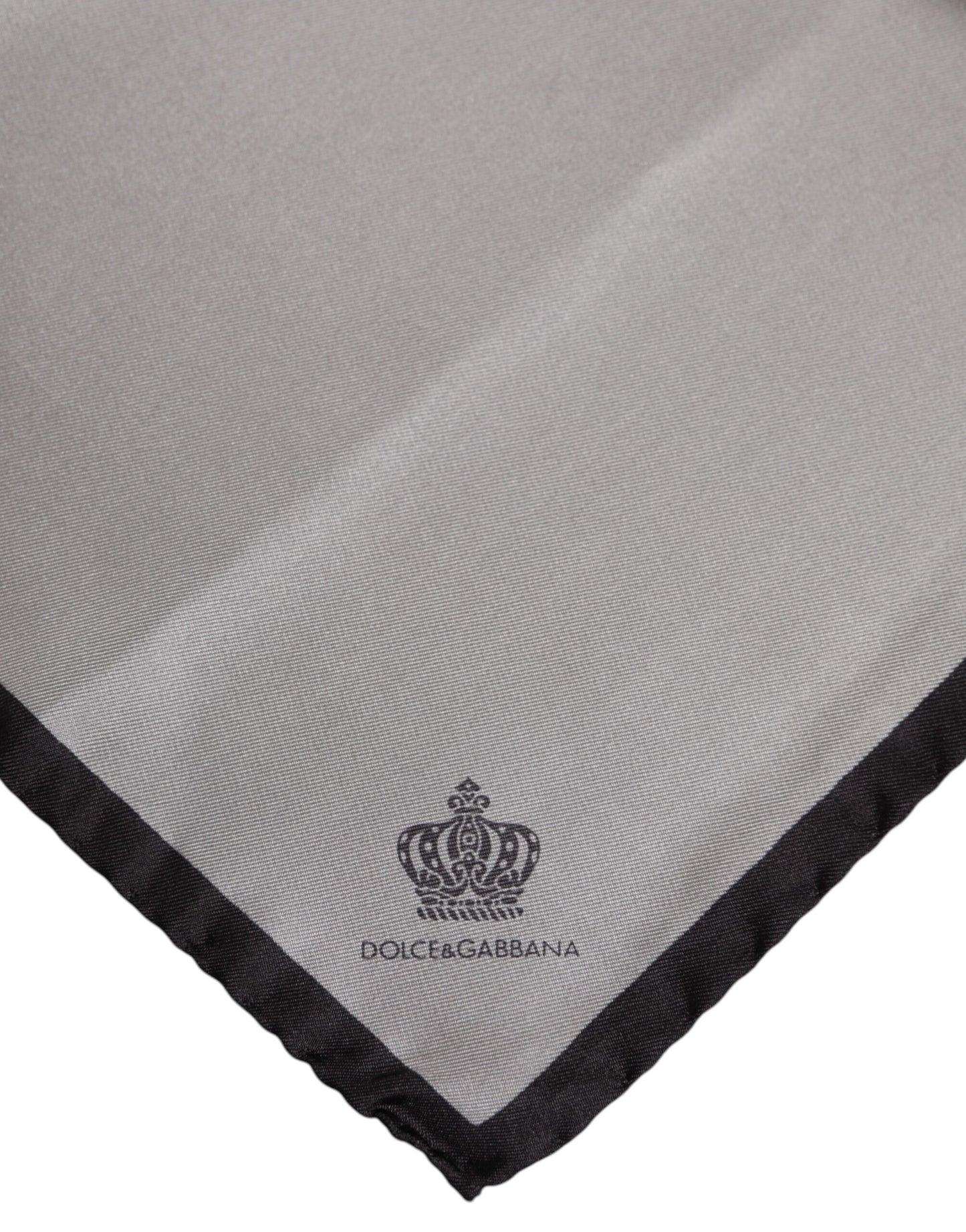 Gray DG Crown Silk Square Men Foulard Scarf