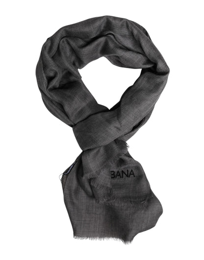 Gray Logo Print Neck Warmer Wrap Shawl Scarf