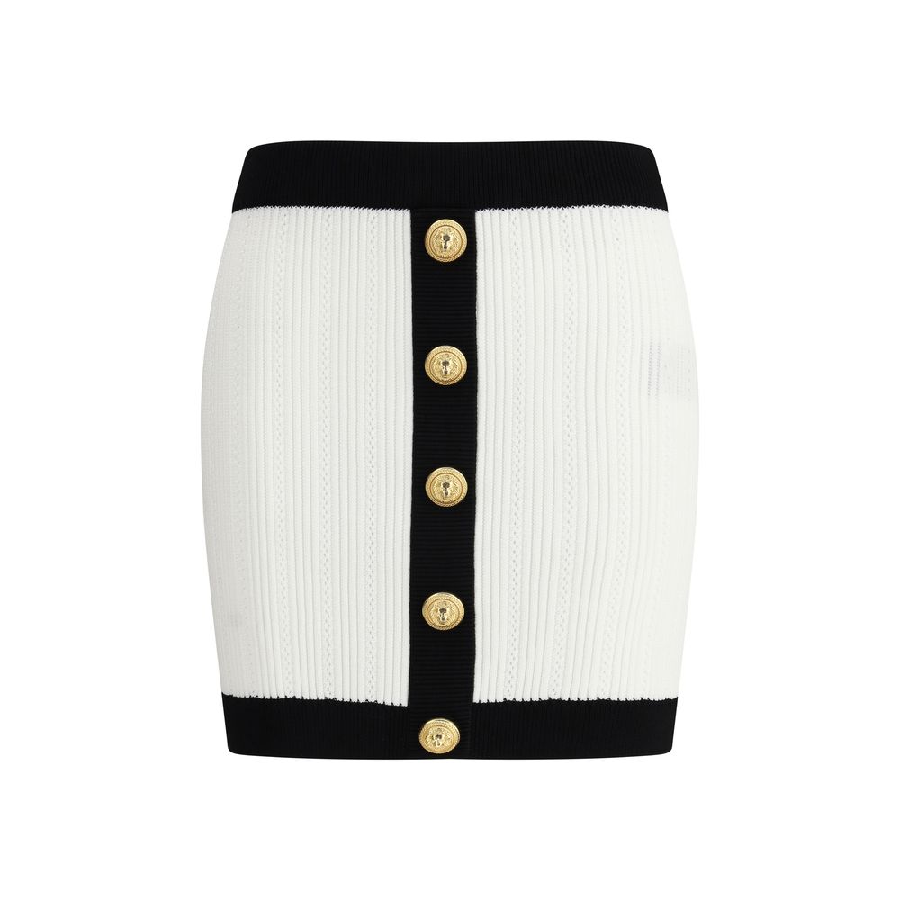 White Viscose Mini Skirt