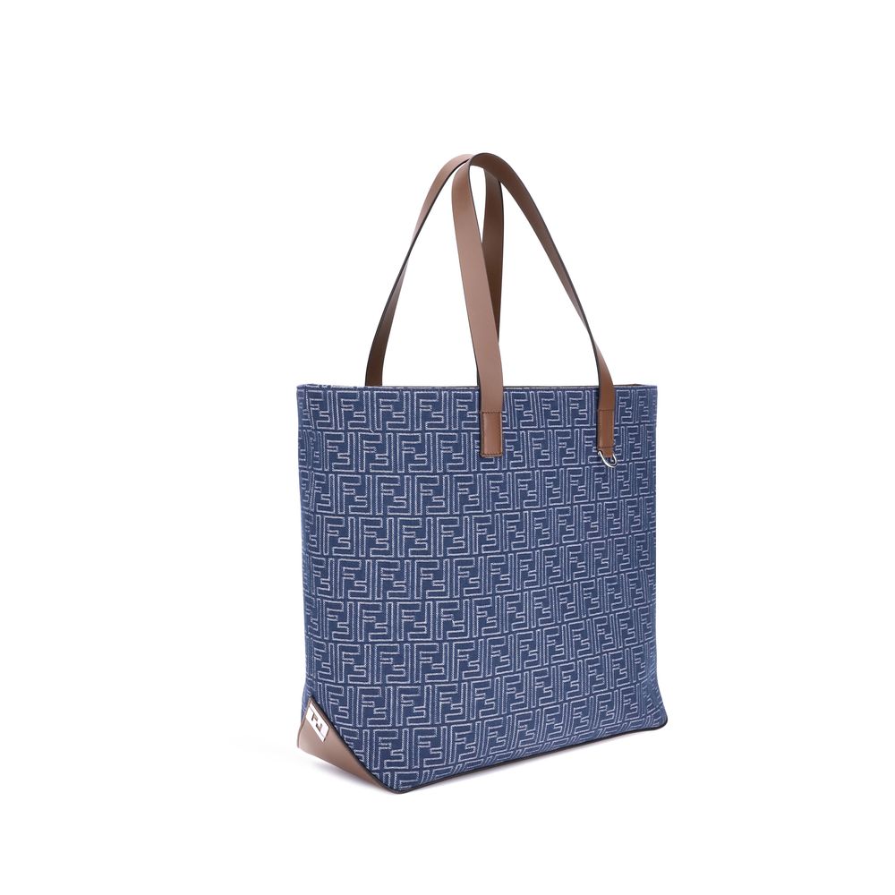 Light Blue Cotton Shoulder Bag