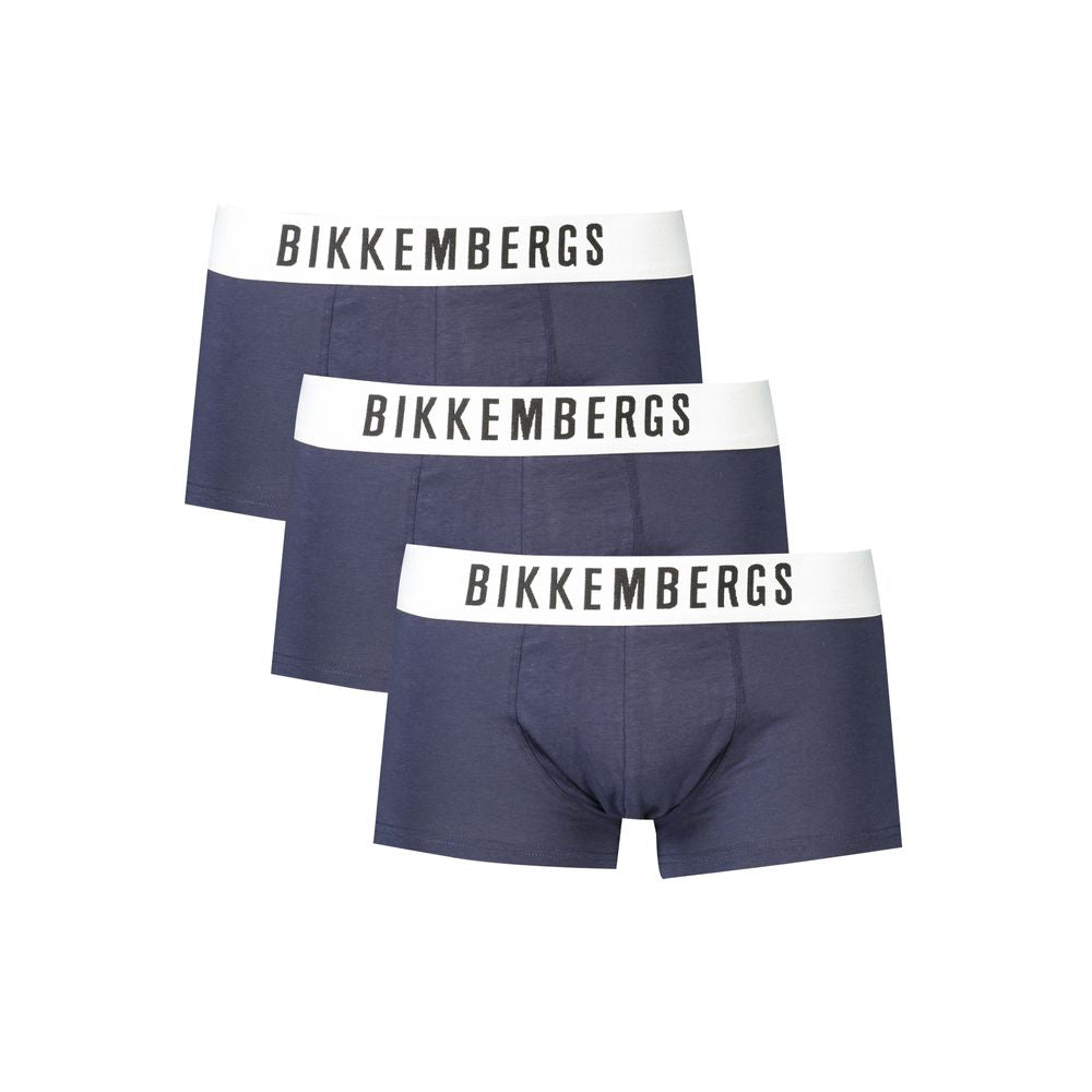 Blue Polyester Men's Boxer Underwear