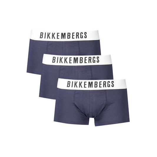 Blue Polyester Men's Boxer Underwear
