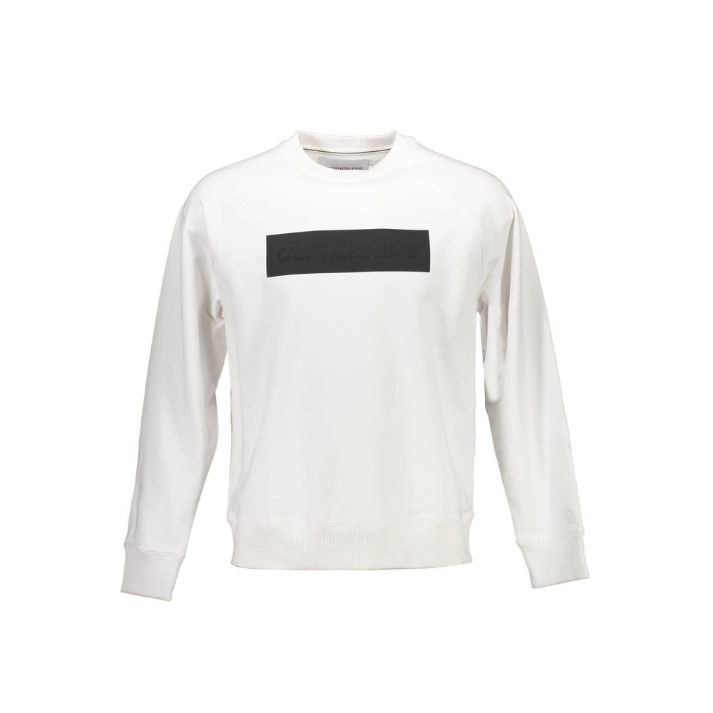 White Cotton Men Sweatshirt