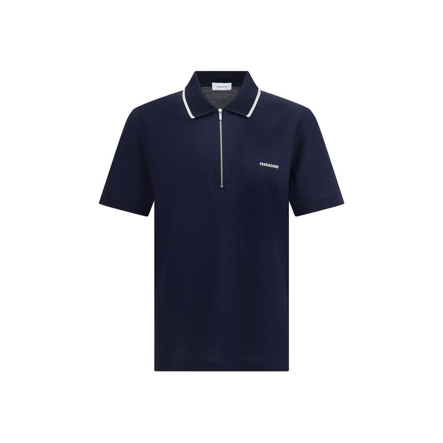 Blue Cotton Polo Shirt