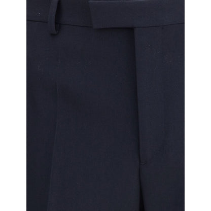 Blue Fleece Wool Dress Pants