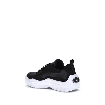 Black Calf Leather Bos Taurus Chunky Sneakers
