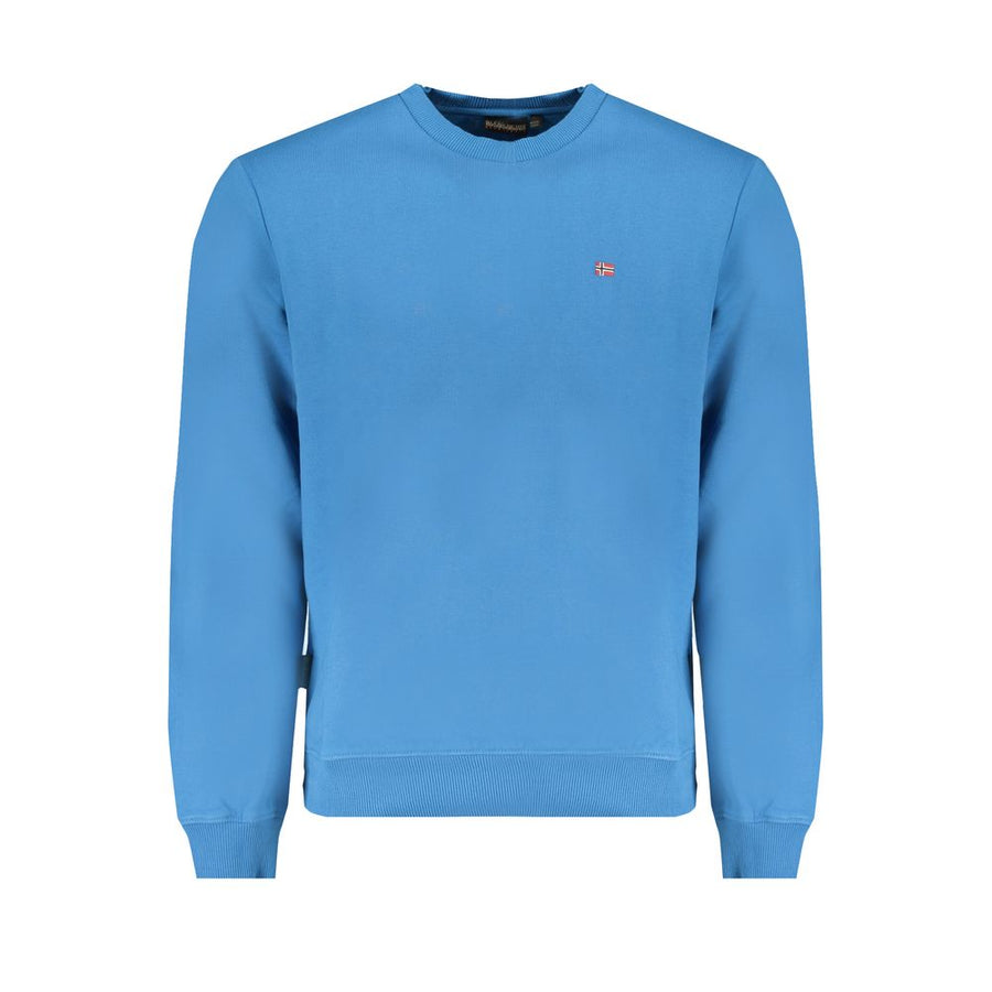 Blue Cotton Men Sweater