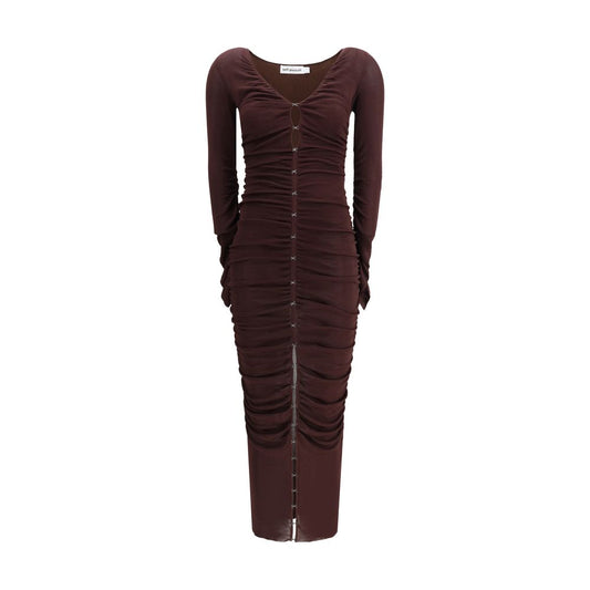 Brown Viscose Casual Dress