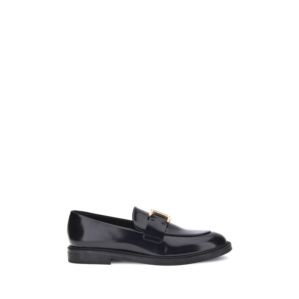 Black Calf Leather Bos Taurus Slip-On Loafers