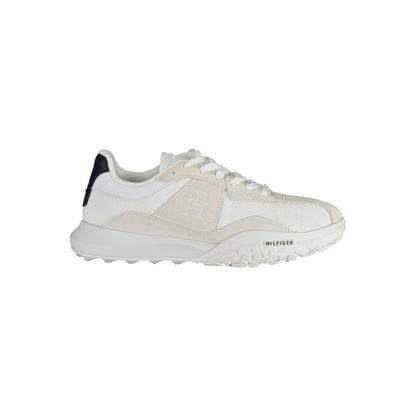 White Polyester Men Sneaker
