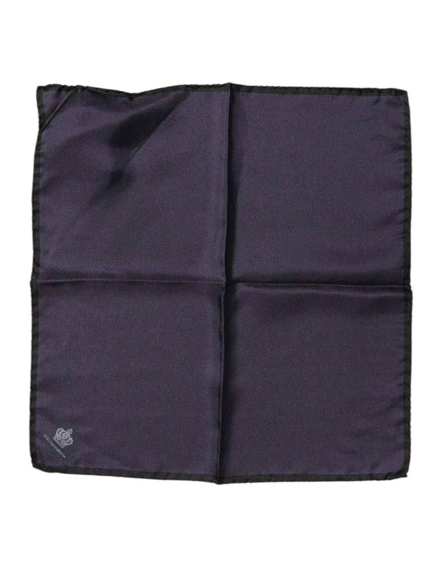 Blue DG Crown Silk Square Men Foulard Scarf