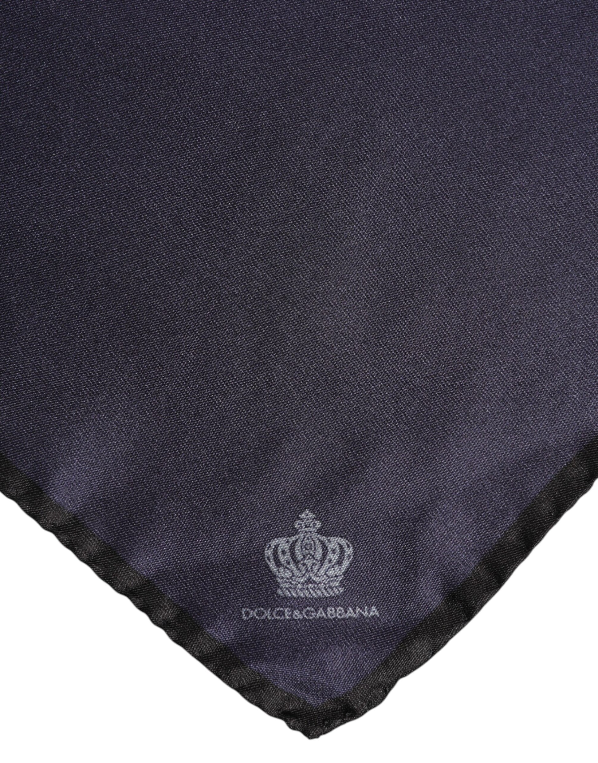 Blue DG Crown Silk Square Men Foulard Scarf