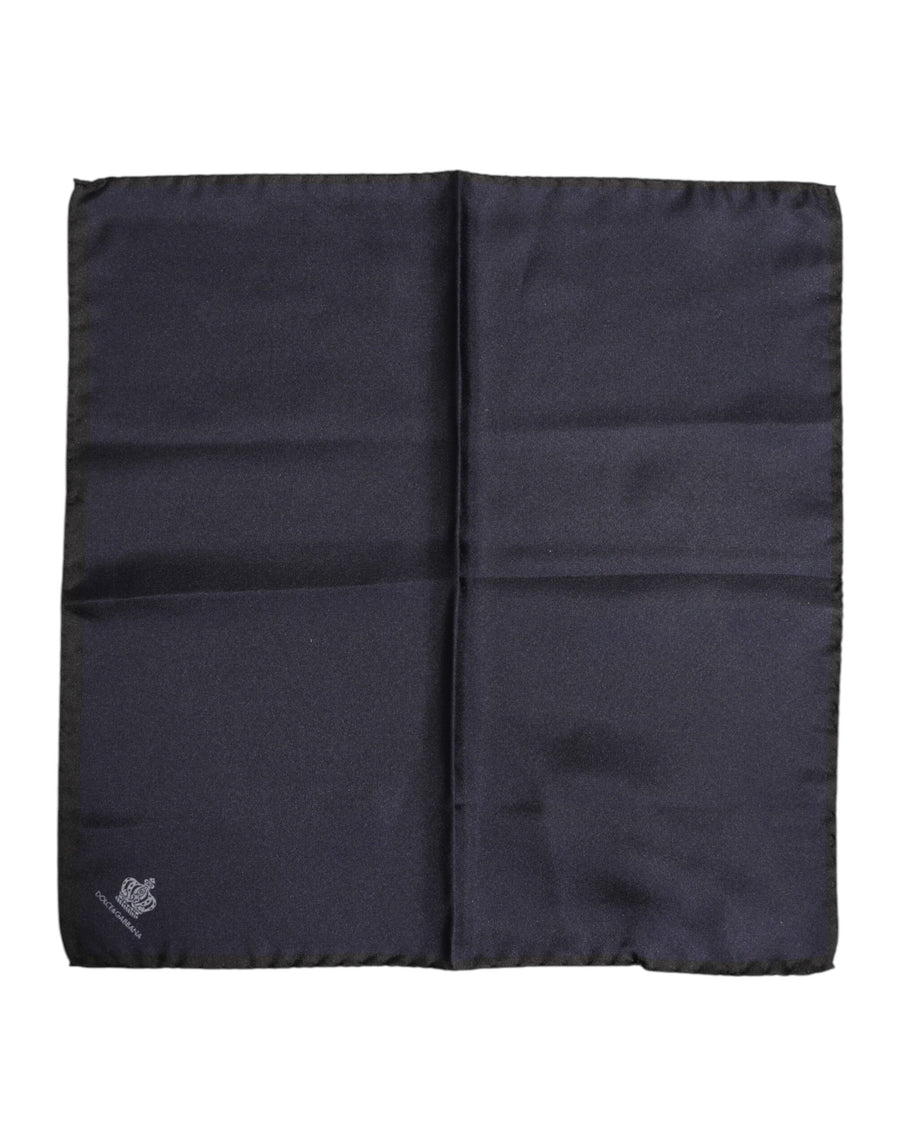 Blue DG Crown Silk Square Men Foulard Scarf