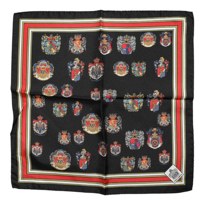 Multicolor Silk Square Men Foulard Scarf