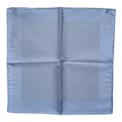 Light Blue Silk Square Men Foulard Scarf