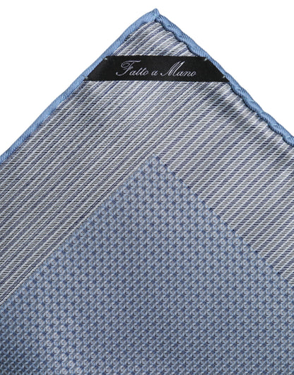 Light Blue Silk Square Men Foulard Scarf