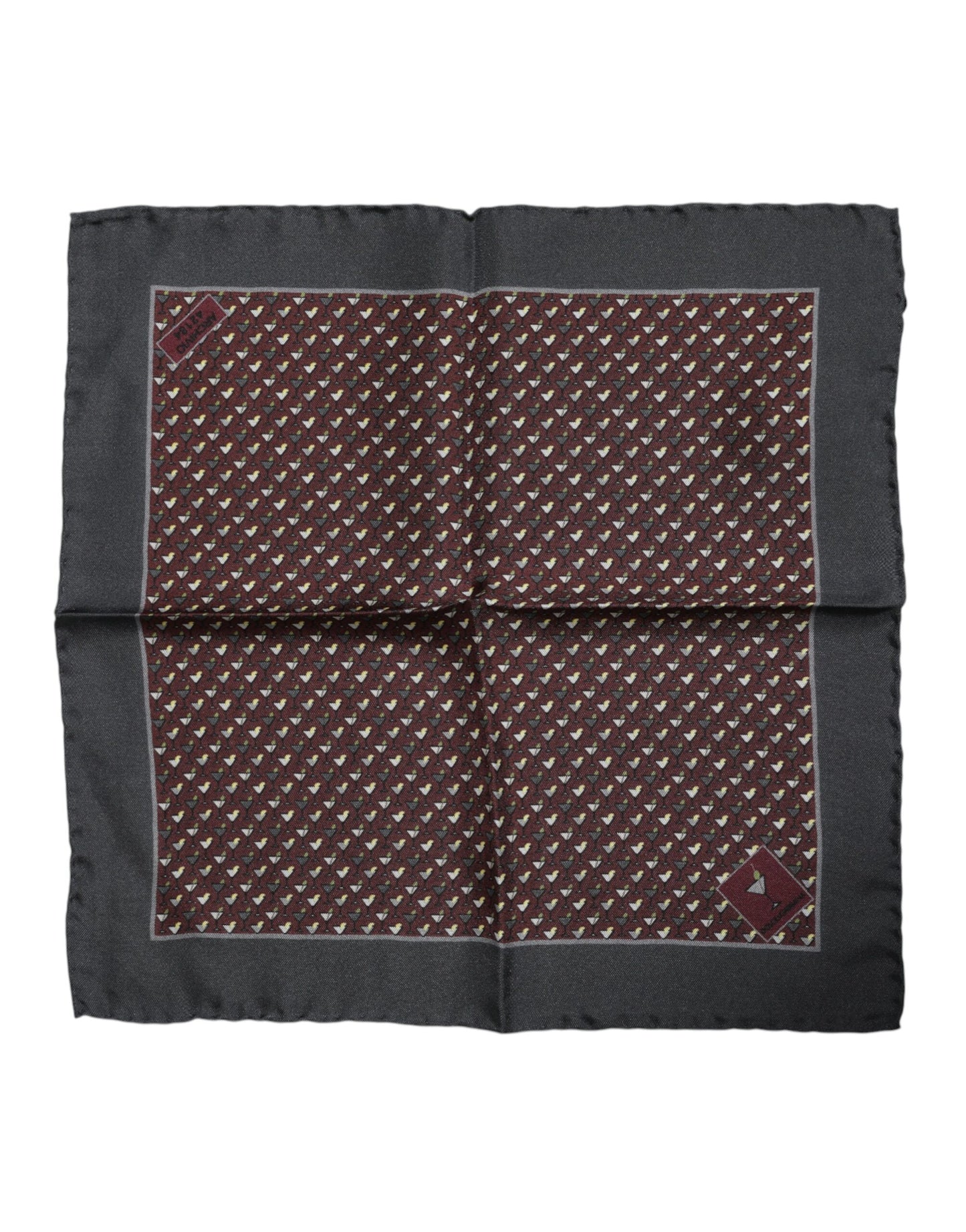 Maroon Cocktail Silk Square Foulard Scarf